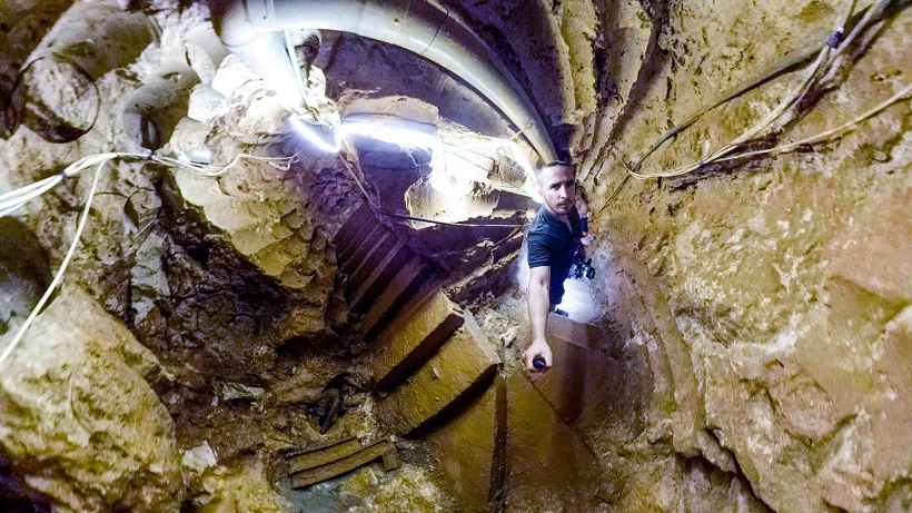 קטע ממנהרת טרור התקפית של חזבאללה שנחפרה ממרחב הכפר רמיה בדרום לבנון