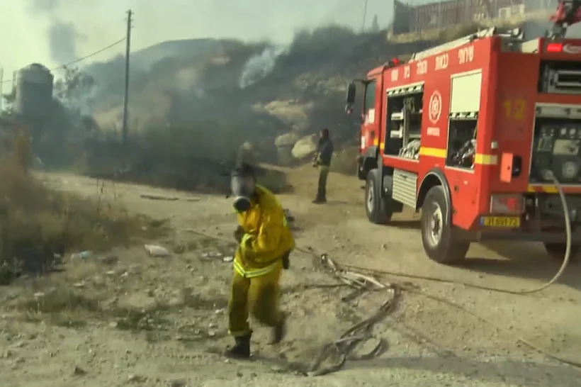 שריפה באזור הכניסה לירושלים