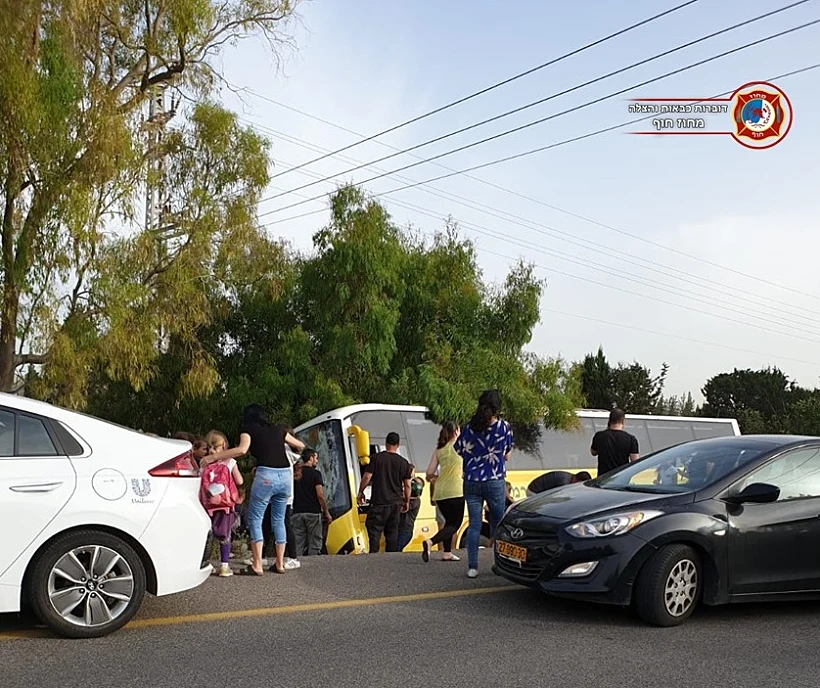 זירת התאונה בכביש 4