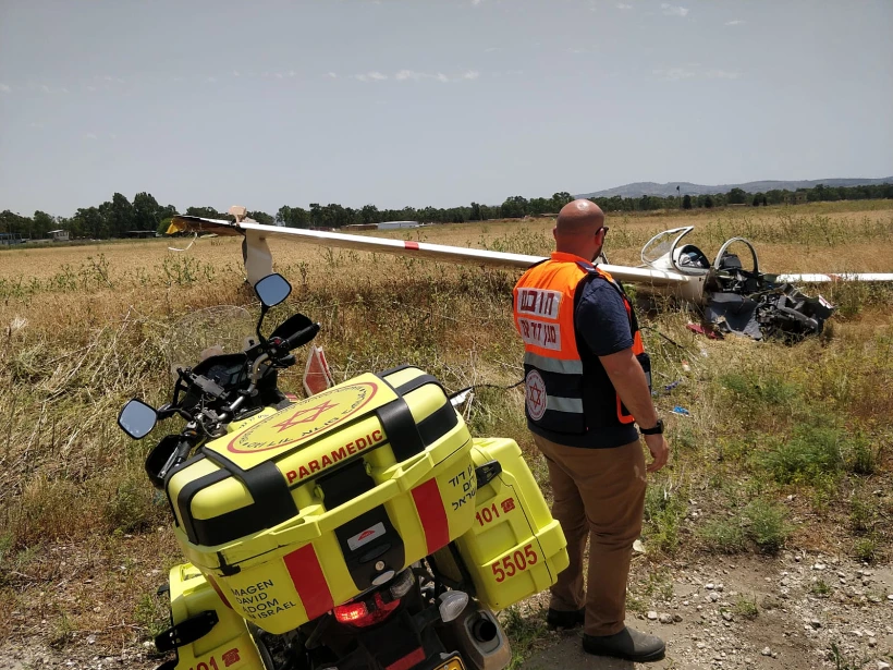 זירת התרסקות המטוס הקל במגידו