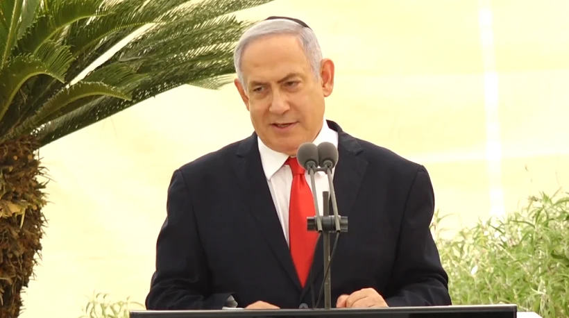 ראש הממשלה בנימין נתניהו נואם בטקס האזכרה לחללי האונייה אלטלנה''. בבית העלמין נחלת יצחק