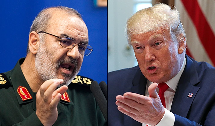 נשיא ארה''ב דונלד טראמפ וסגן ראש משמרות המהפכה, חוסיין סלאמי