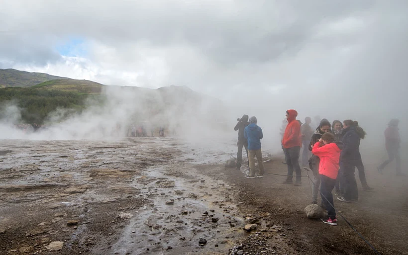 Strokkur Geyser In The Geysir Hot Spring Area.