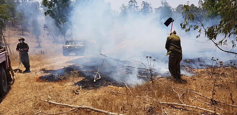 שריפה ביער בארי שבעוטף עזה