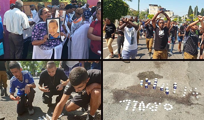 ההפגנה בחיפה בעקבות מותו של סלומון טאקה