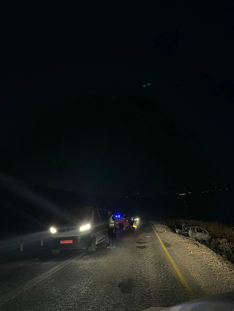 זירת התאונה סמוך לצומת נעורה שבצפון