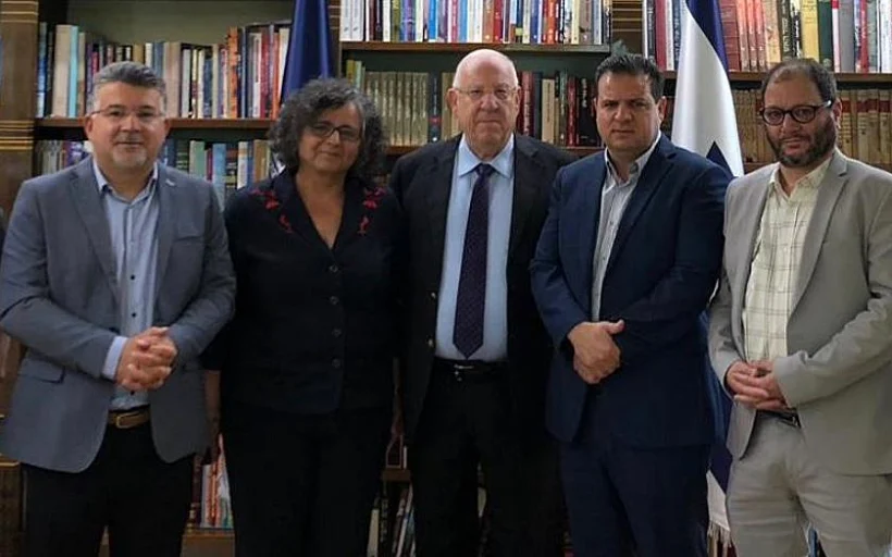 חברי הכנסת של חד״ש בפגישה עם נשיא המדינה ריבלין בנוגע לקידום תוכנית למיגור אלימות בחברה הערבית