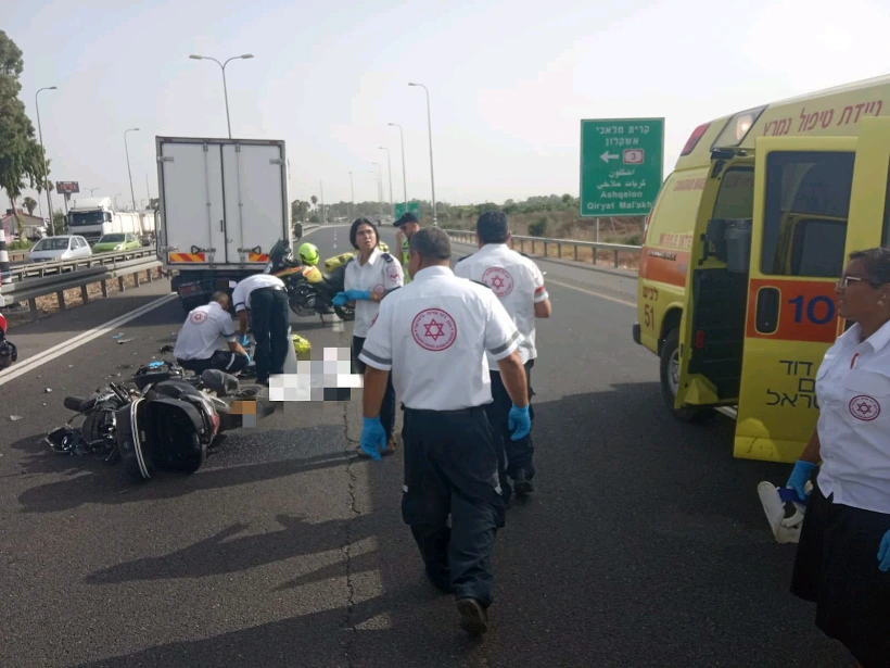 זירת התאונה בכביש 40