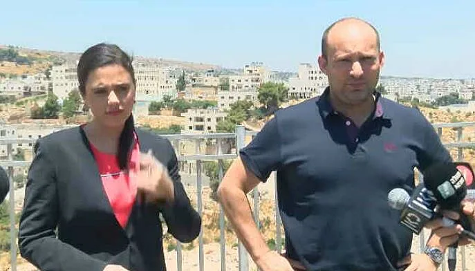 נפתלי בנט ואיילת שקד בסיור בגוש עציון