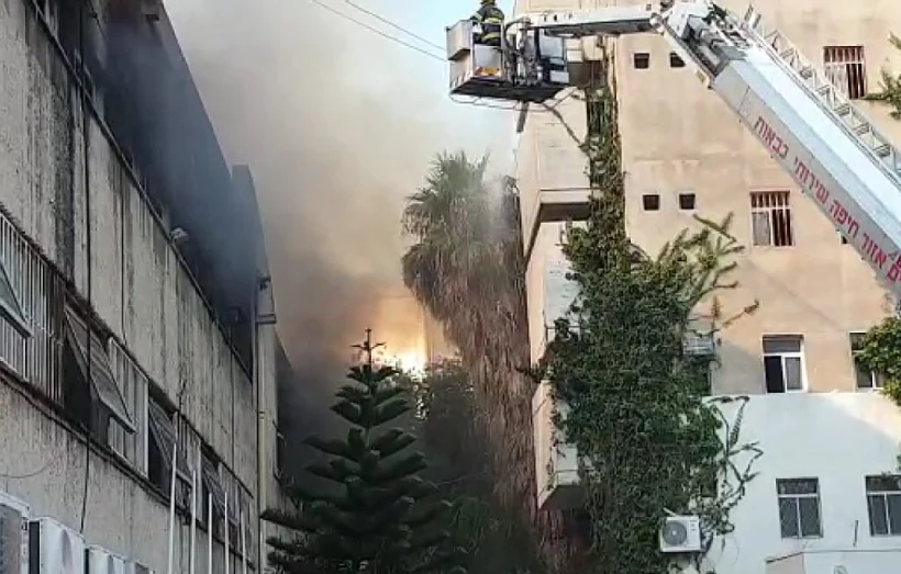 זירת השריפה בחיפה