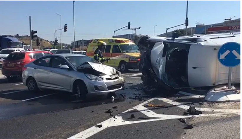 זירת התאונה בצומת התשבי