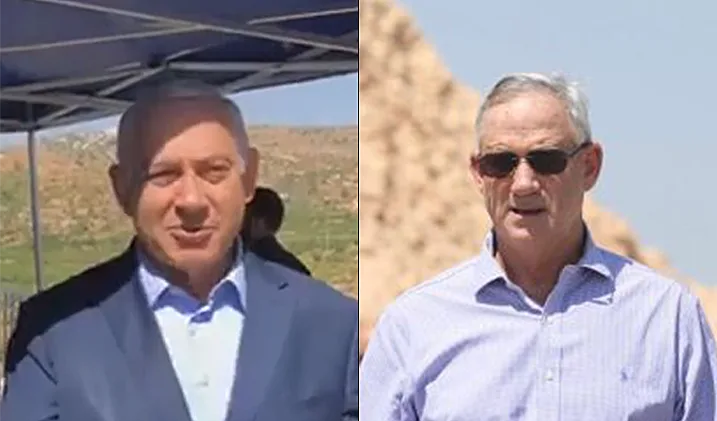 גנץ בסיור בקעת הירדן ונתניהו בסיור באפרת