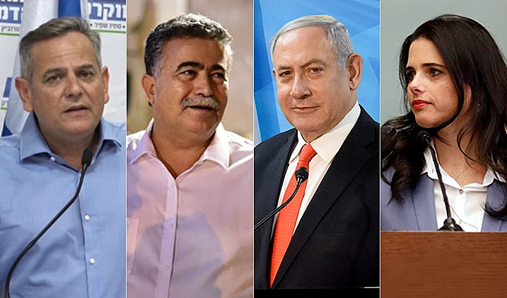 איילת שקד, בנימין נתניהו, עמיר פרץ וניצן הורוביץ