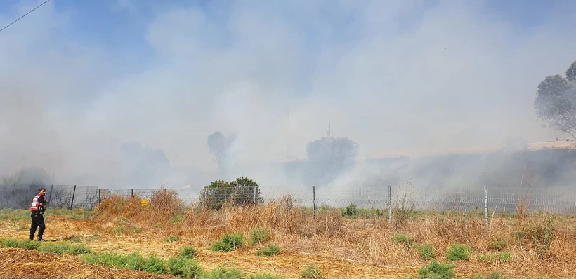 שריפה סמוך לנתב''ג