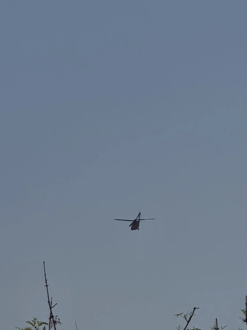 המסוק שפינה את הפצועה באזור ההתנחלות דולב