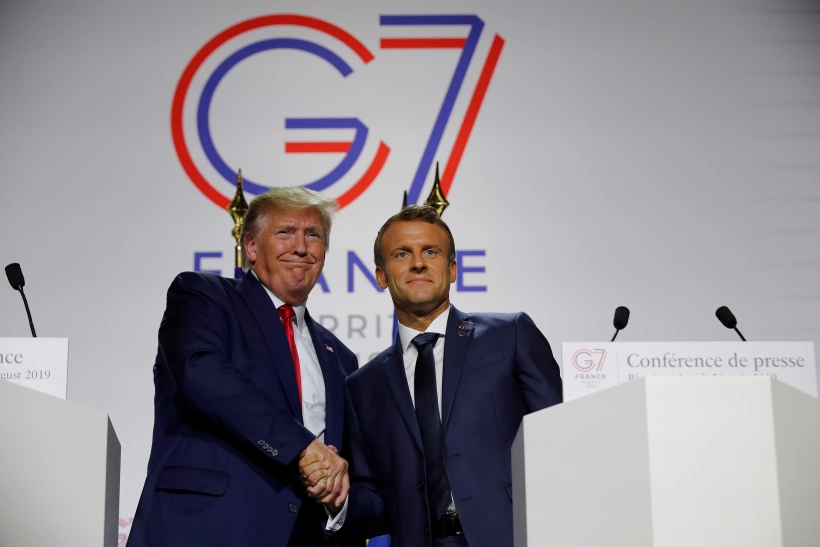 נשיא ארצות הברית דונלד טראמפ ונשיא צרפת עמנואל מקרון
