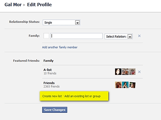 עריכת פרופיל בפייסבוק