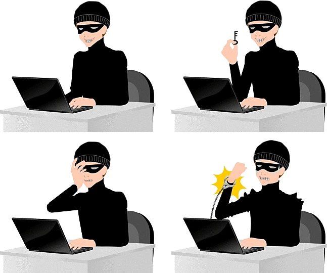 גנב מול לפטופ