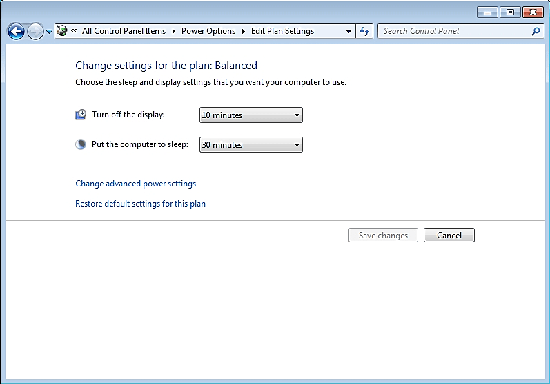 ניהול הגדרות חשמל בחלונות 7