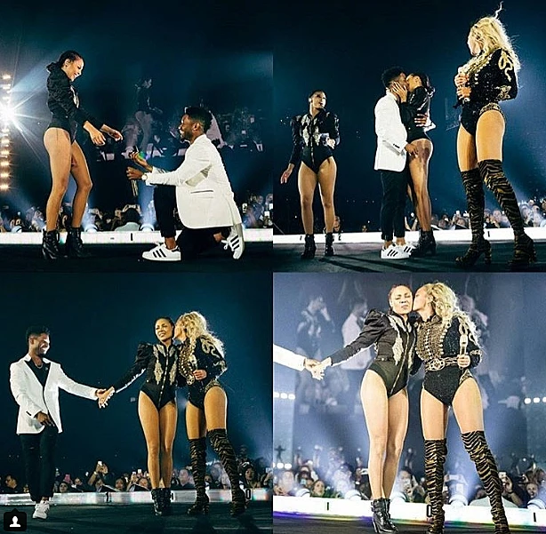 הרקדנית של ביונסה מקבלת הצעת נישואים בהופעה