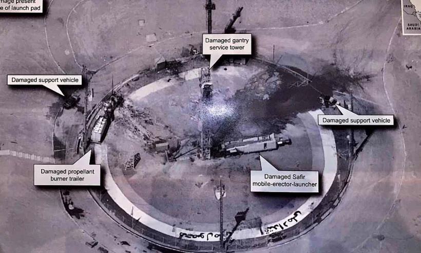 התמונה שפרסם טראמפ מאתר שיגור הלוויין האיראני