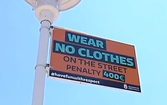 שלט המורה על עבירה שעונשה קנס באירופה