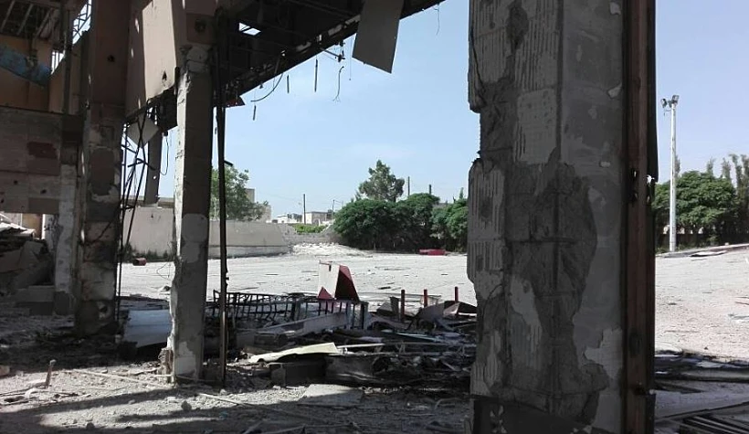 האתר שהופצץ בסוריה ליד נמל התעופה הבינלאומי של חלב