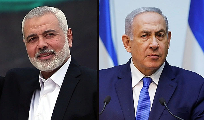 בנימין נתניהו ואסמאעיל הנייה