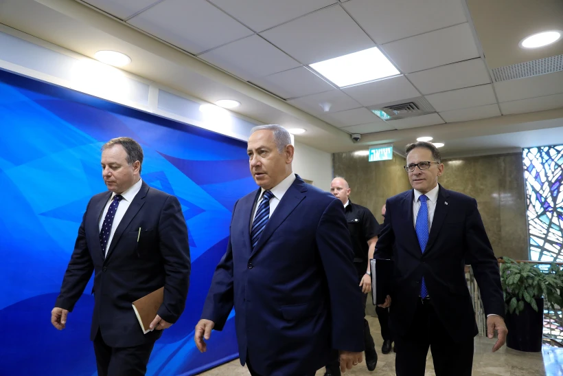 ראש הממשלה נתניהו לפני ישיבת הקבינט (לשכת העיתונות הממשלתית)