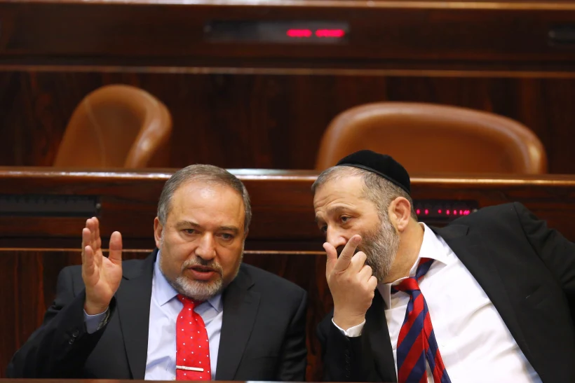 ליברמן ודרעי בטקס השבעה בכנסת