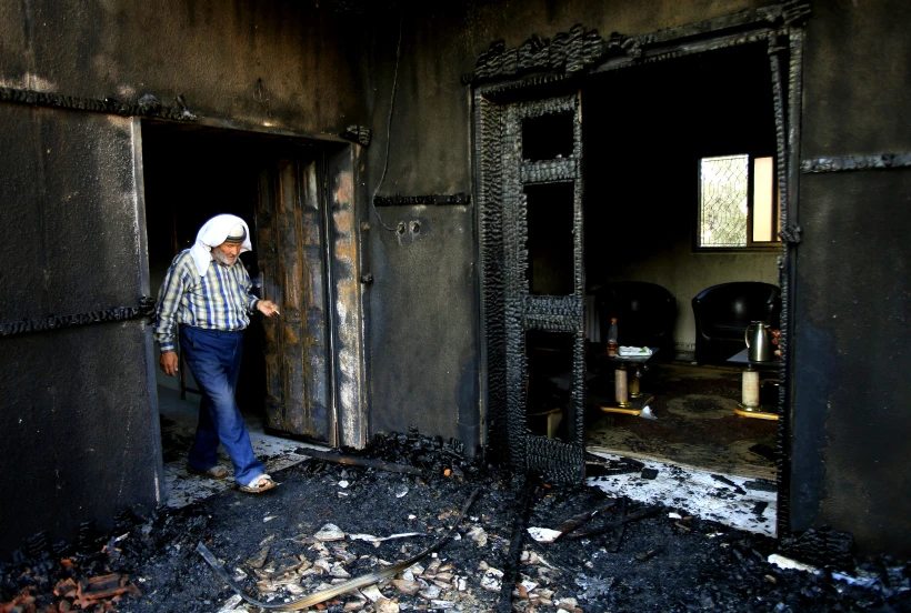 זירת פיגוע ההצתה בכפר דומא בו נהרג תינוק בן כשנה וחצי