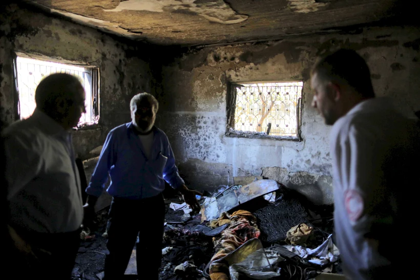 זירת פיגוע ההצתה בכפר דומא בו נהרג תינוק בן כשנה וחצי