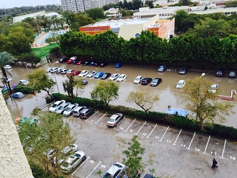 הצפה בקרית מוצקין בעת סערת חורף