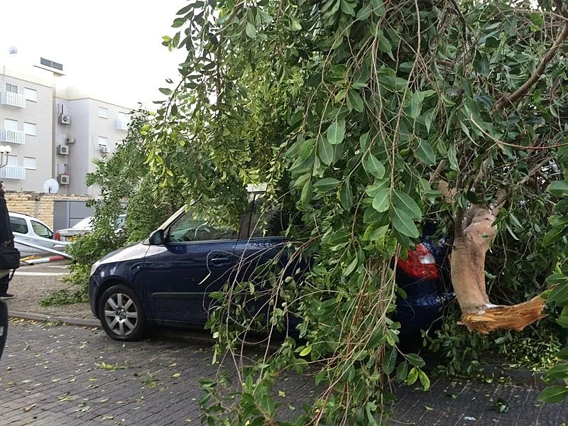 נזק לרכוש בקריית אתא כתוצאה מגשמים ורוחות