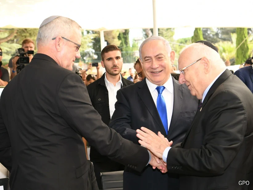 ראובן ריבלין, בנימין נתניהו ובני גנץ