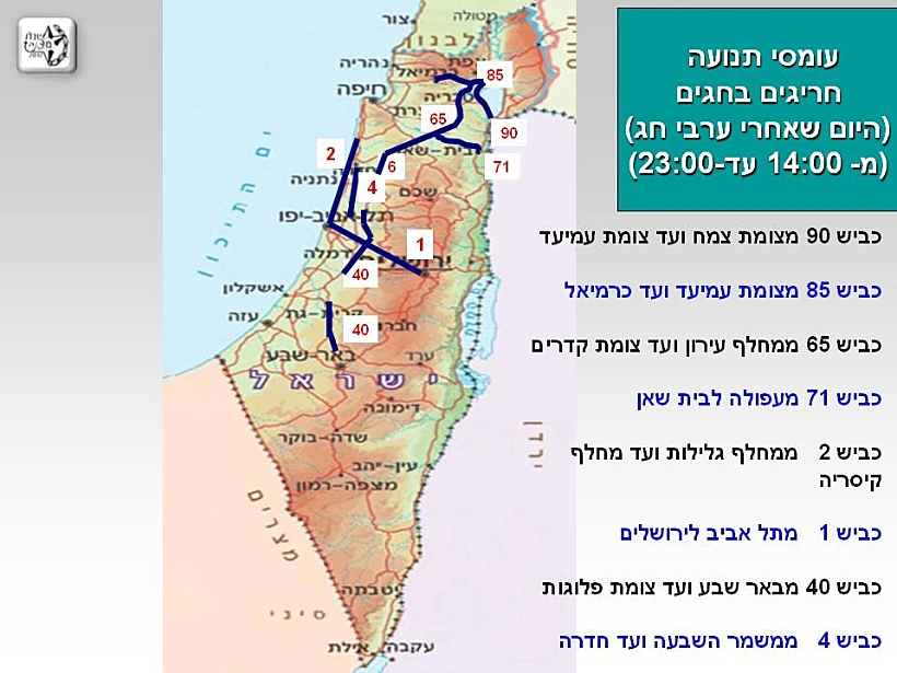 עומסי תנועה בערב ראש השנה