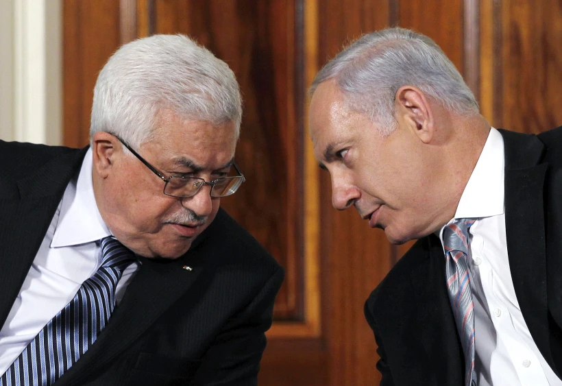 ביבי נתניהו ואבו מאזן בבית הלבן בוושינגטון לקראת השיחות הישירות