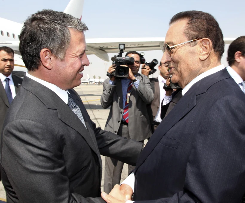 חוסני מובארכ ועבדאללה מלך ירדן