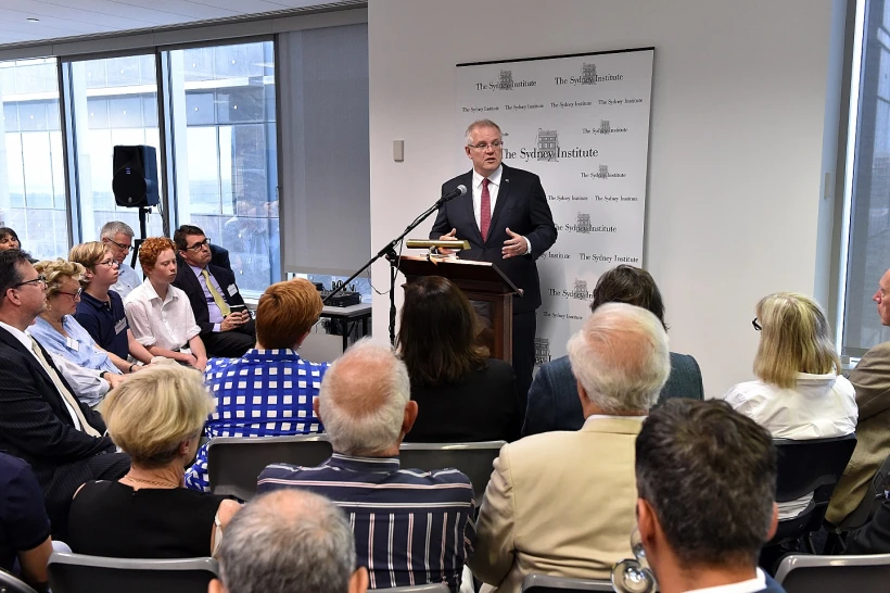 מוריסון מכריז על ירושלים המערבית כבירתה של ישראל במסיבת עיתונאים שכינס בסידני