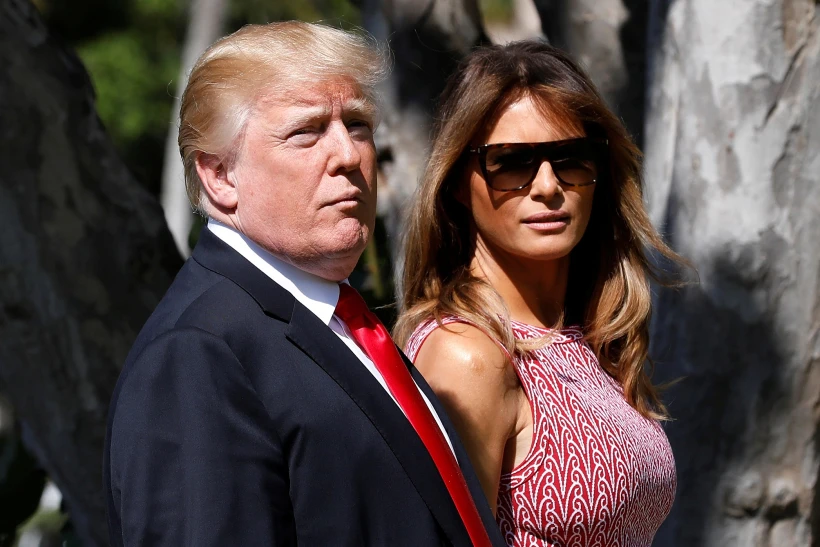 נשיא ארה''ב, דונלד טראמפ, והגברת הראשונה, מלניה טראמפ