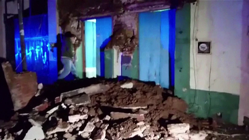 בית במחוז וואחקה שנהרס ברעידת אדמה במקסיקו