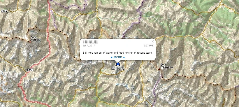 אות מצוקה שנשלח מקבוצת נערים שאבד עמם הקשר, לאחר שנקלעו למזג אוויר סוער על הר בגיאורגיה