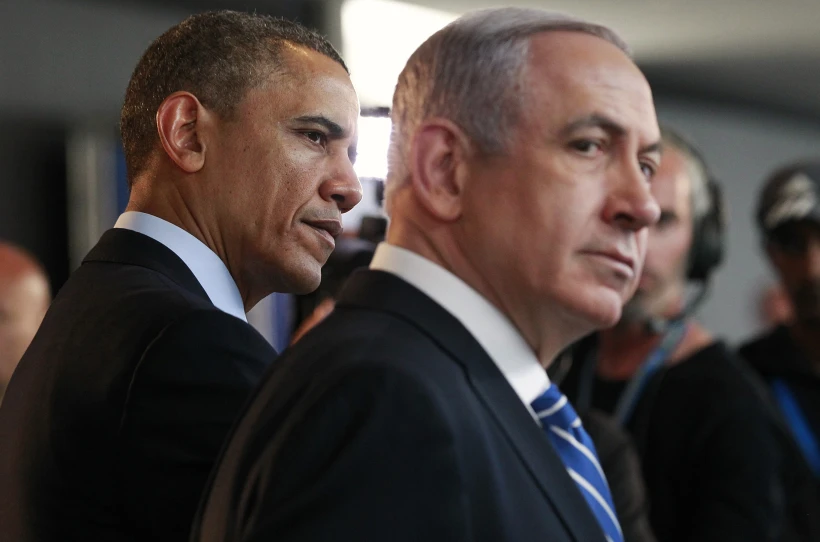 ברק אובמה ובנימין נתניהו במוזיאון ישראל