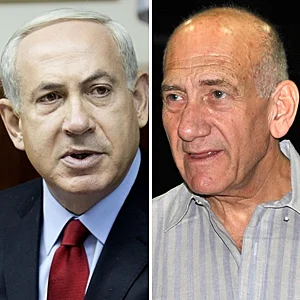 בנימין נתניהו ואהוד אולמרט