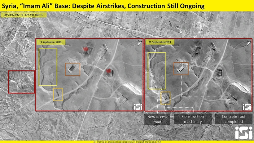 צילומי לווין הבנייה במתחם הצבאי ''אמאם עלי'' ובמעבר הגבול האיראני באלבוכמאל