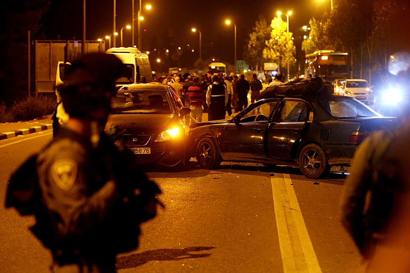 זירת הפיגועים בצומת אלון שבות ובצומת גוש עציון