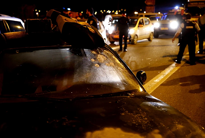 זירת הפיגועים בצומת אלון שבות ובצומת גוש עציון