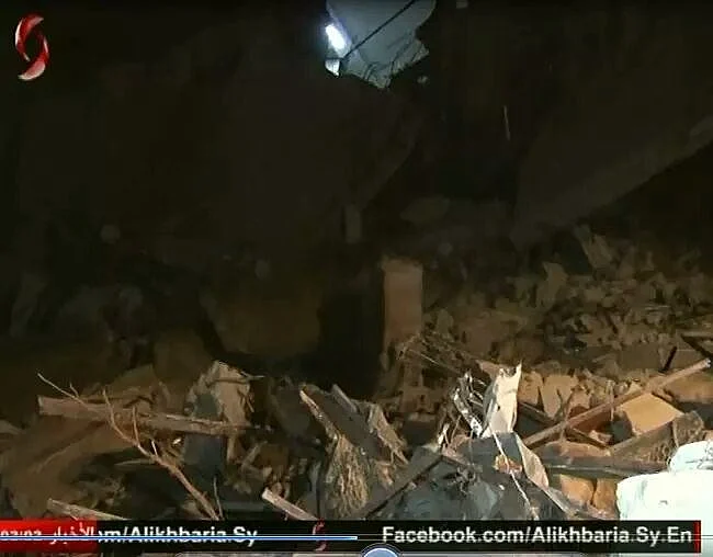 הבניין בו התגורר סמיר קונטאר לאחר טיל ששוגר עליו