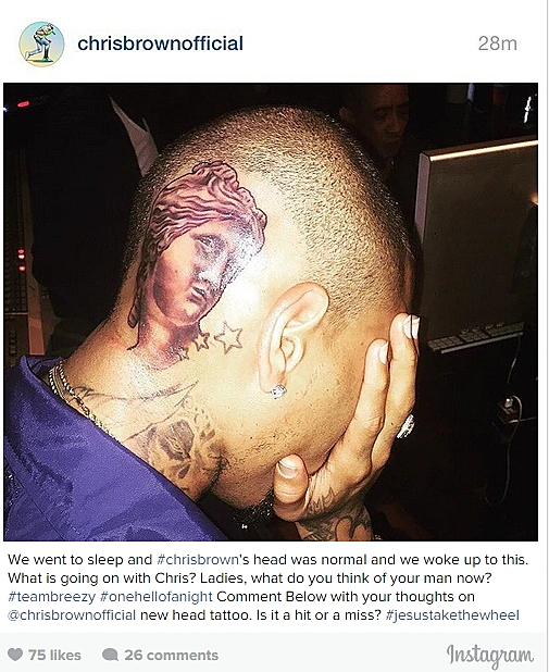 כריס בראון והקעקוע החדש