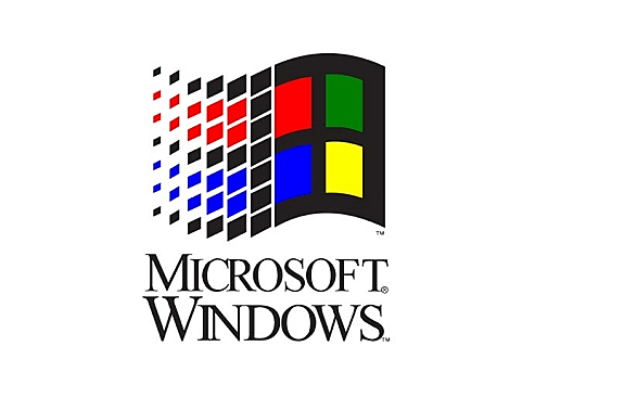 הלוגו הראשון של ווינדוז בעיצוב המוכר של הדגל